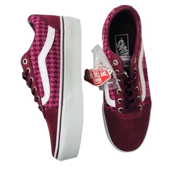 Vans Ward Platform Plaid Mix Houndstooth Sneakers - Picture 5 of 6